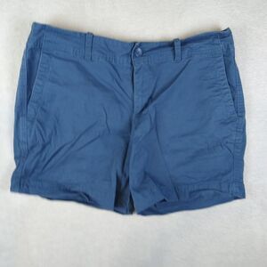 Eddie Bauer Chino Shorts Women's 10 Navy Blue Cotton Stretch 6" inseam Hiking